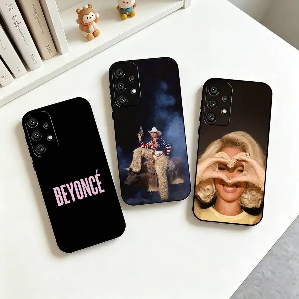B-Beyonce Music Star  Phone Case For Samsung S25,S24,S21,S22,S23,S30,Ultra,S20,Plus,Fe,Soft Silicone Black Cover