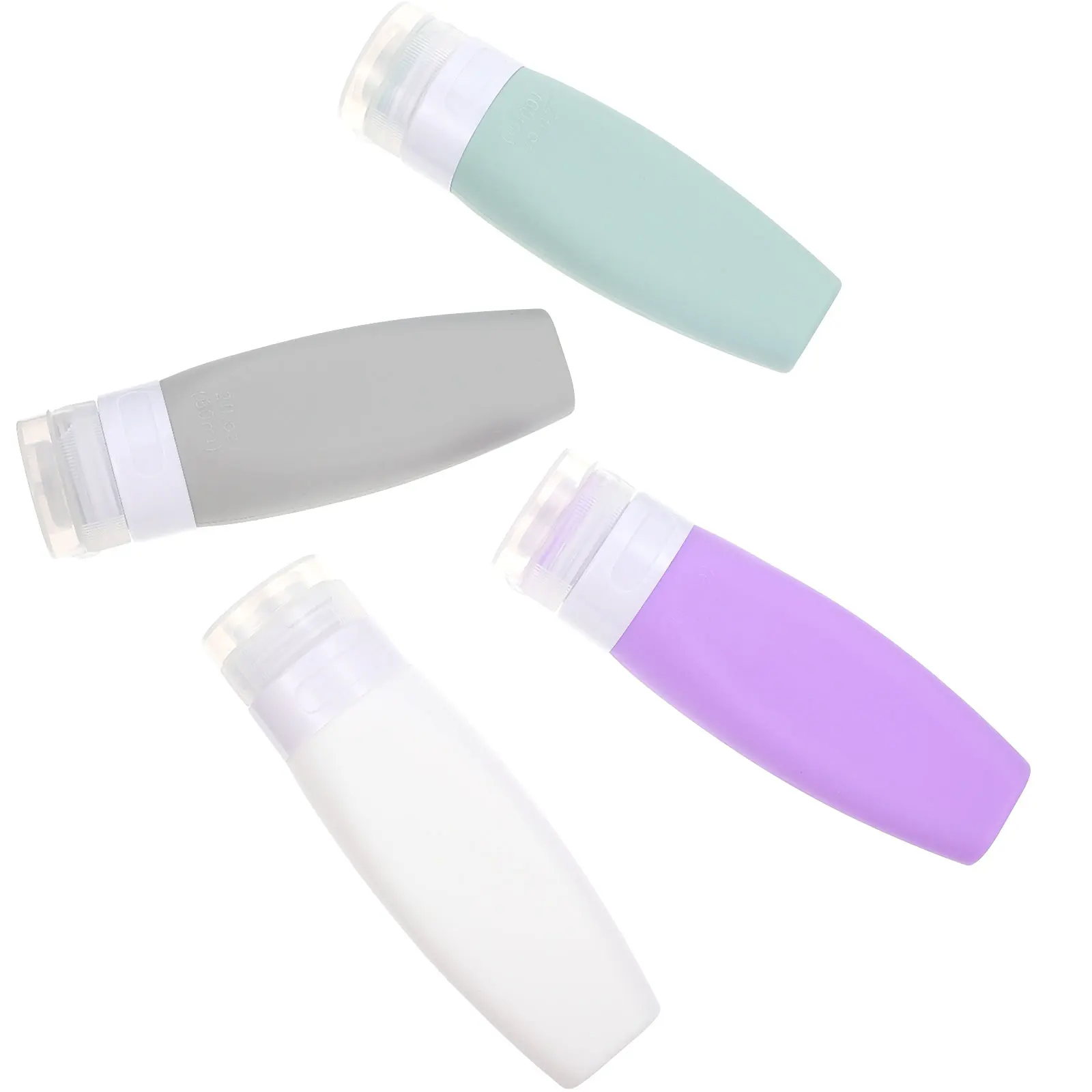 

4pcs Travel Containers Silica Gel Bottle Empty Lotion Bag Leakproof Shampoo Size Cream Holder Dispensers Squeezable