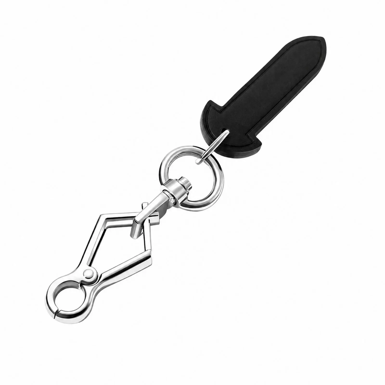 Synthetic Insert Pin Purse Accessory Leather Hanging Tab for Bag Customization Top Grain Cowhide Alloy Clasp Loop