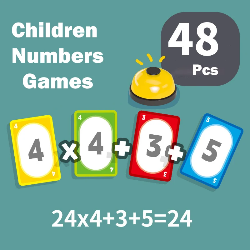 Jeu de 24 Maths pour Enfant, Cartes de Base, Points de Connaissance, Mémoire, ApprentiCumbria Amusant, Cadeau