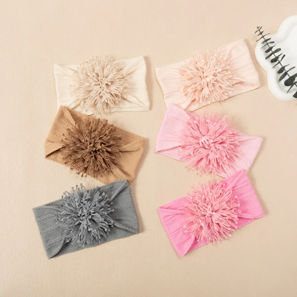 Baby Girls Headband Big Flowers Head Wrap Soft Elastic Nylon Girls Hairbands Children Turban Hair Accessories for Newborn Infant