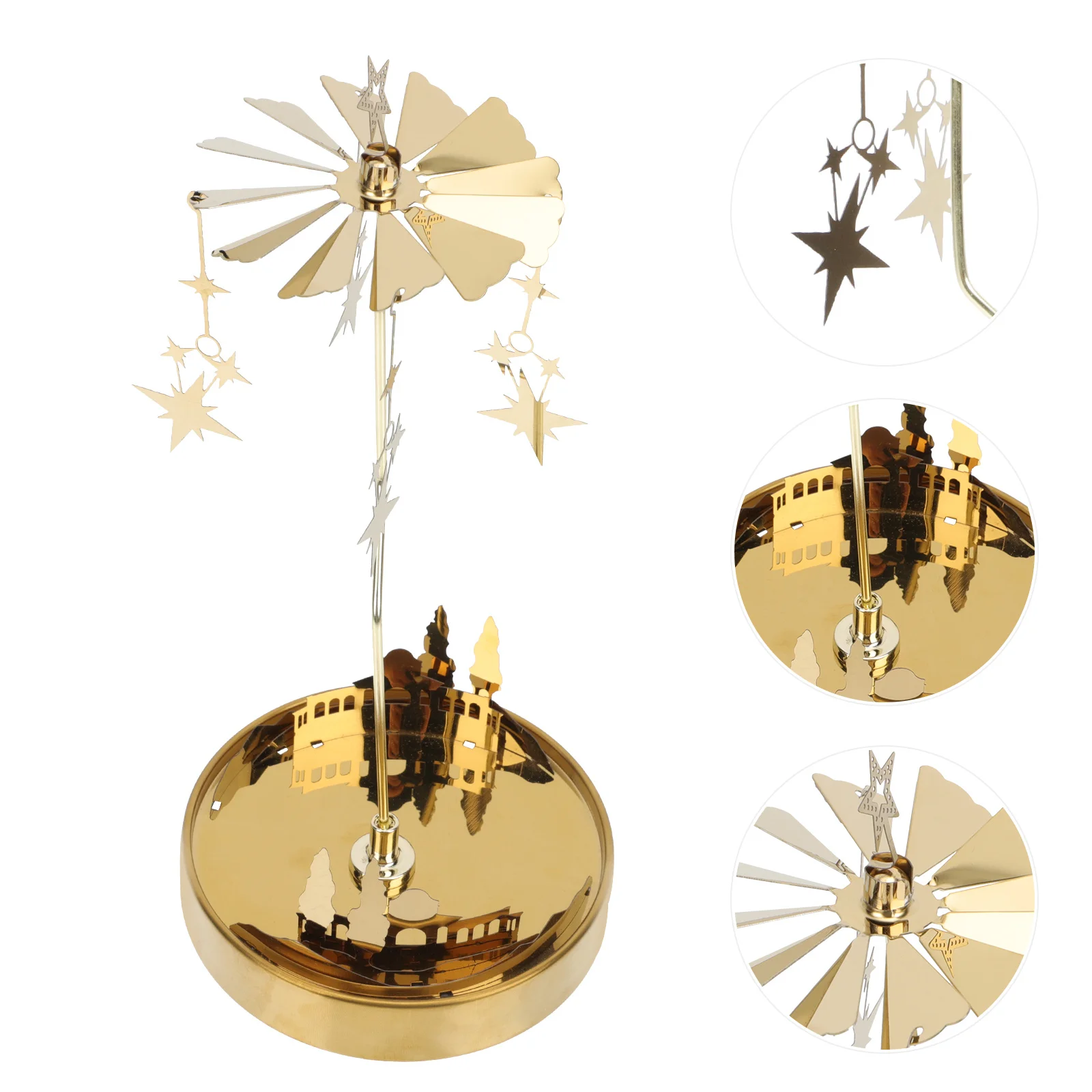 

Rotating Holder Stainless Steel Decoration Romantic Aromatherapy Candlestick Tabletop Festival Supplies