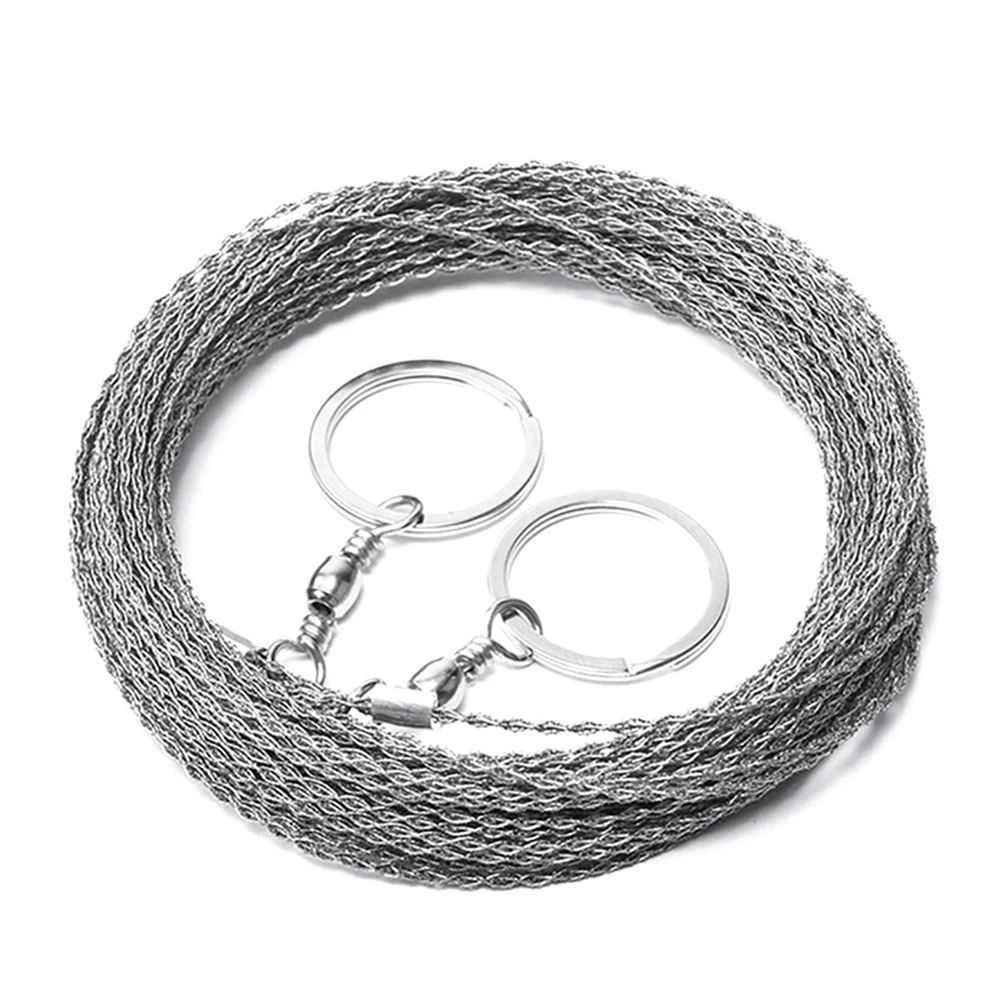 Rope Saw Portable Stainless Steel Wire Saw Manual Cutting Chain Camping Hiking Survive Woodworking Tools(9.8Feet)