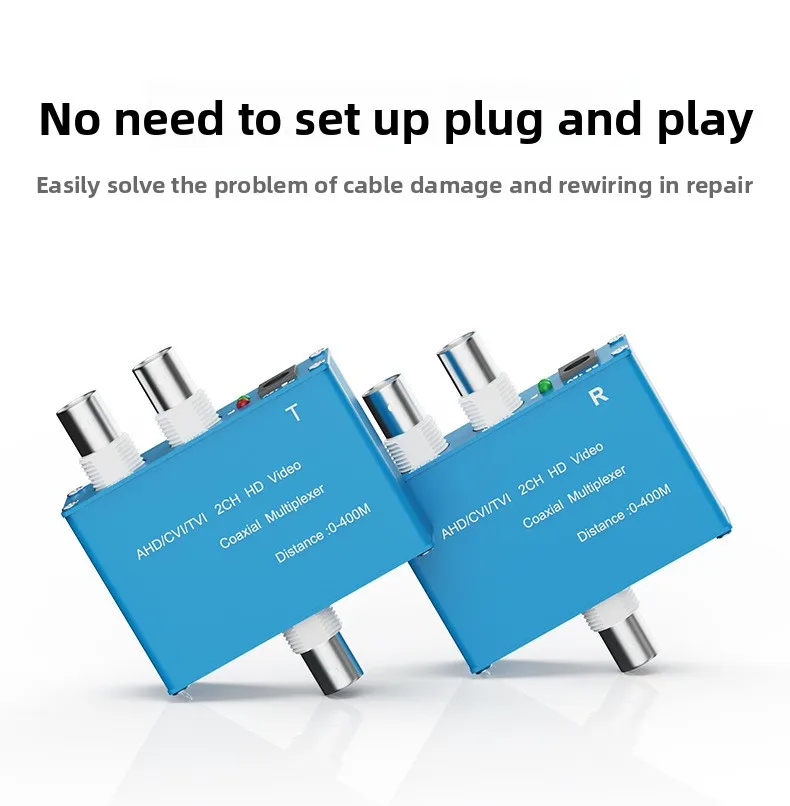 AHD CVITVI Signal Combiner 1080P HD Video Multiplexer für Zweikanalüberwachung