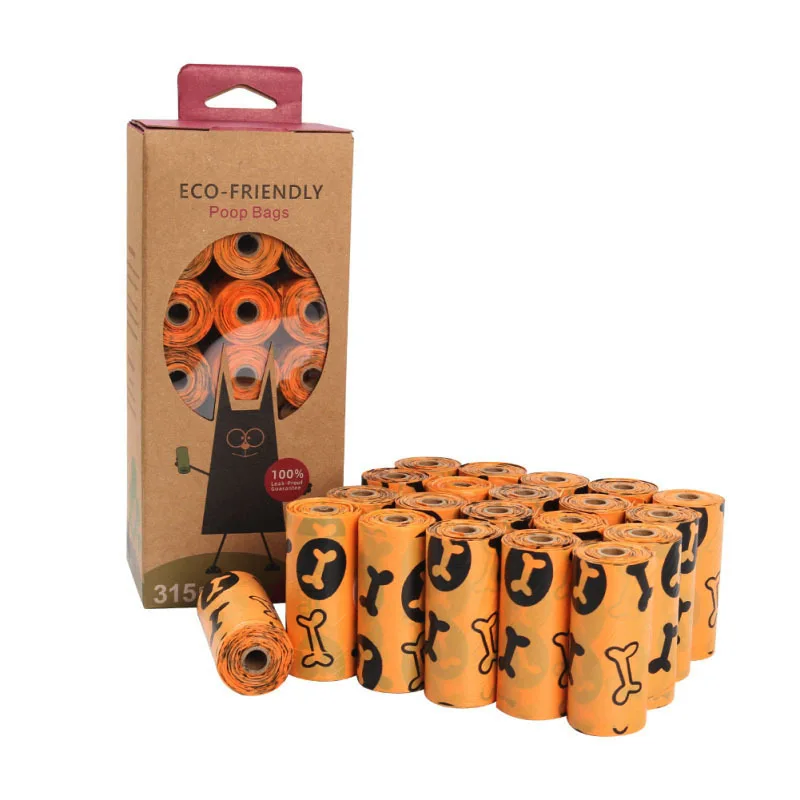 

EPI Degradable Pet Garbage Bone Edition 15 Single Roll Dog Toilet Bag Extra Thick Strong 100% Leak Proof Dog Waste Bags