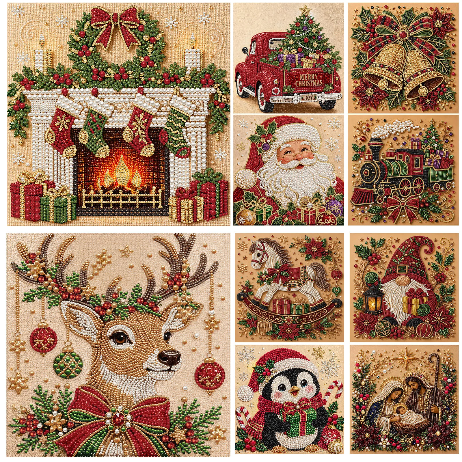 ชุดอุปกรณ์ศิลปะภาพวาดเพชรไข่มุ - Art Craft For Christmas บทวิจารณ์และราคา