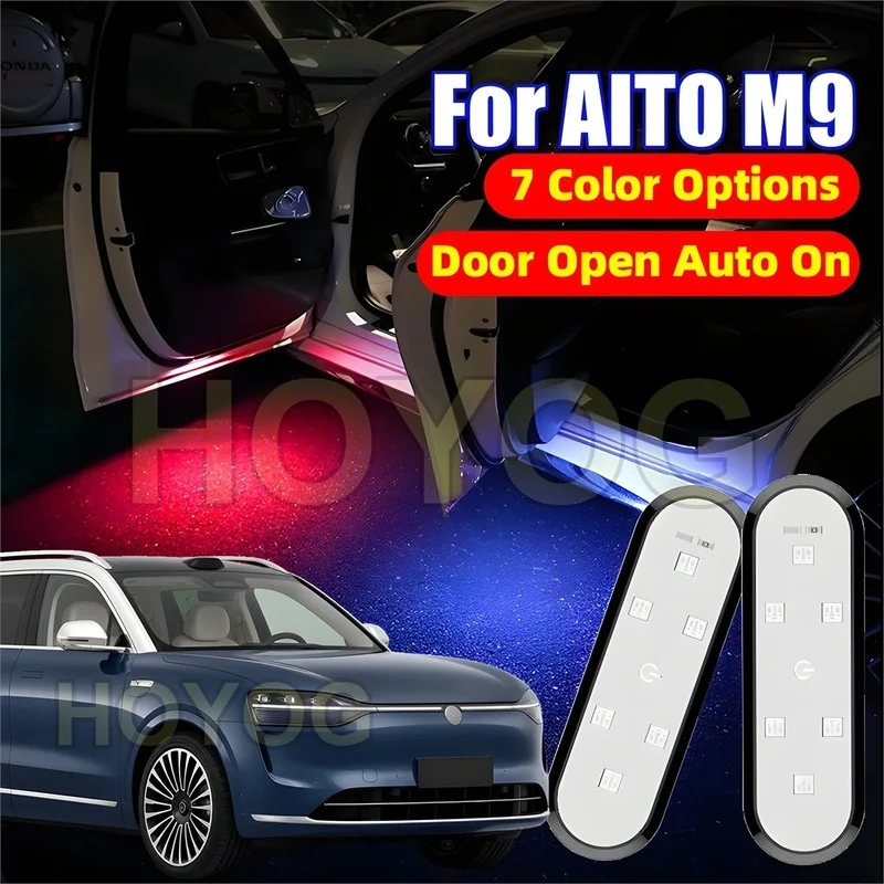 Fit for AITO M9 2024-2026 Wireless LED Car Door Welcome Lamp for Puddle Lighting powered by a USB Rechargeable Battery