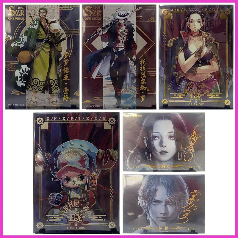 

Anime ONE PIECE Rare SZR EX SH Refraction Game Cards Zoro Law Robin Hancock Sabo Toys for boys Collectible Card Birthday Present