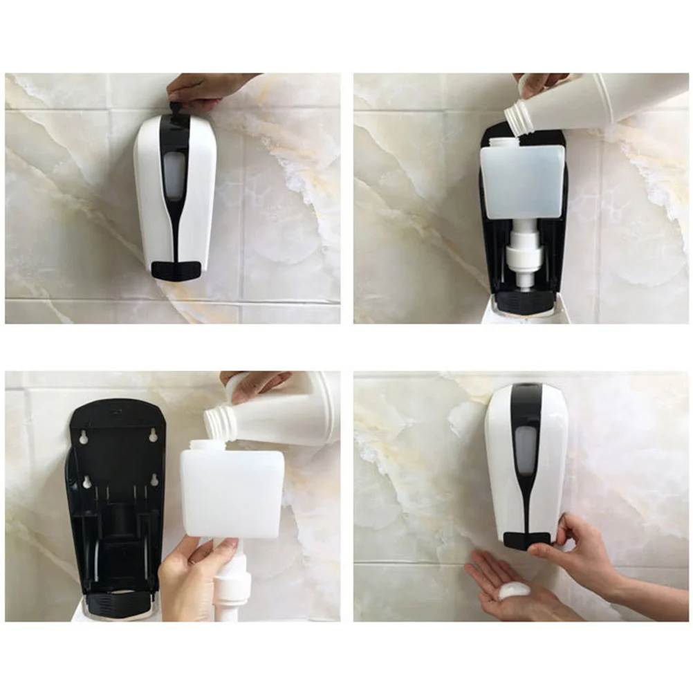 1 قطعة موزع الصابون اليدوي المثبت على الحائط 500 مللي سعة كبيرة ABS حاوية اليد السائلة للمطبخ الحمام الفندق #2