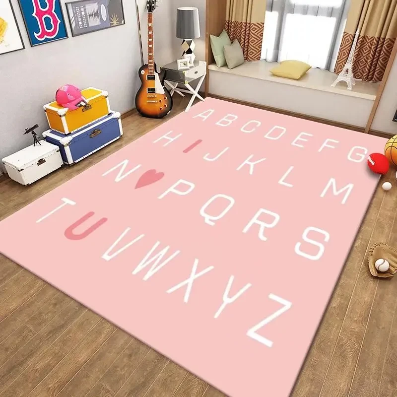 Cartoon Alphabet Carpet Carpets for Living Room Bedroom Washable Floor Mat Large Area Rugs Children\'s Room Decor Anti-slip Rug