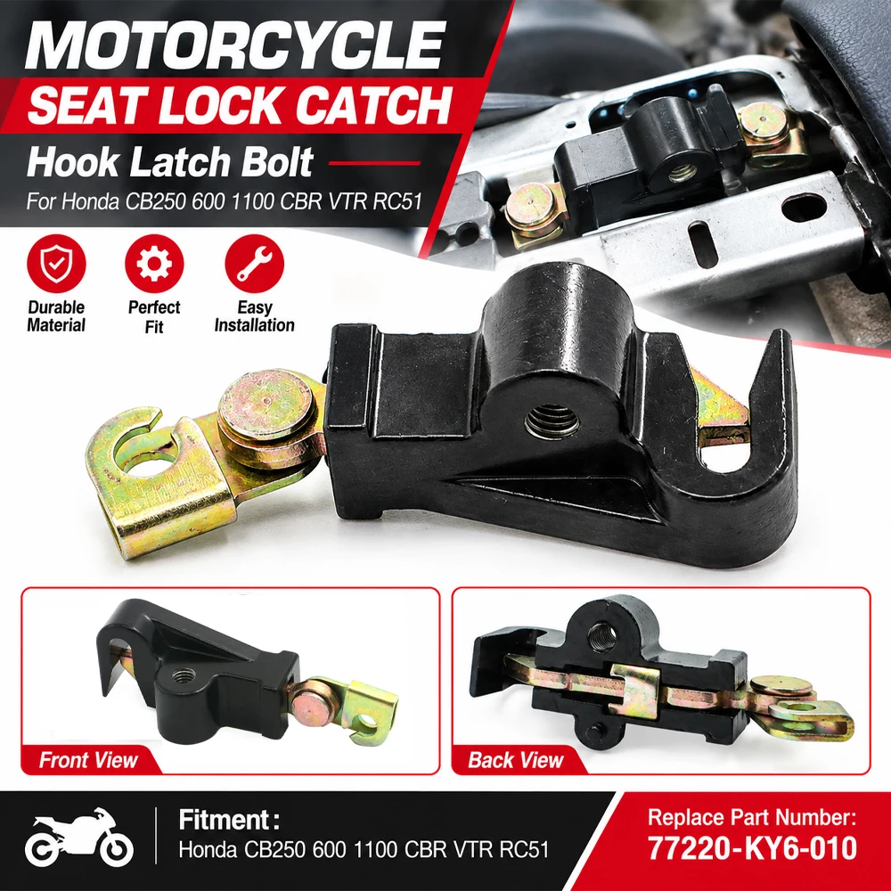 For Honda CB 250 600 1100 CBR VTR RC51 GL1500 CBR1100XX ST1300 Motorcycle Seat Lock Catch Hook