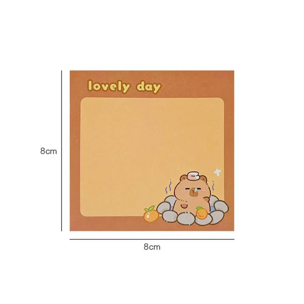 50 sheets Kawaii Capybara Memo Pad Creative Multifunction N Times Sticky Notes Portable Non-adhesive Cartoon Message Notes Diary