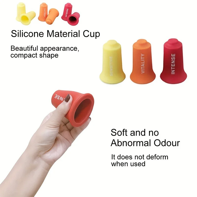 3pcs Silicone Vacuum Cupping Set Manual Massage Cups for Back, Face Neck - Fragrance-Free Beauty Spa Equipment, Relax Set