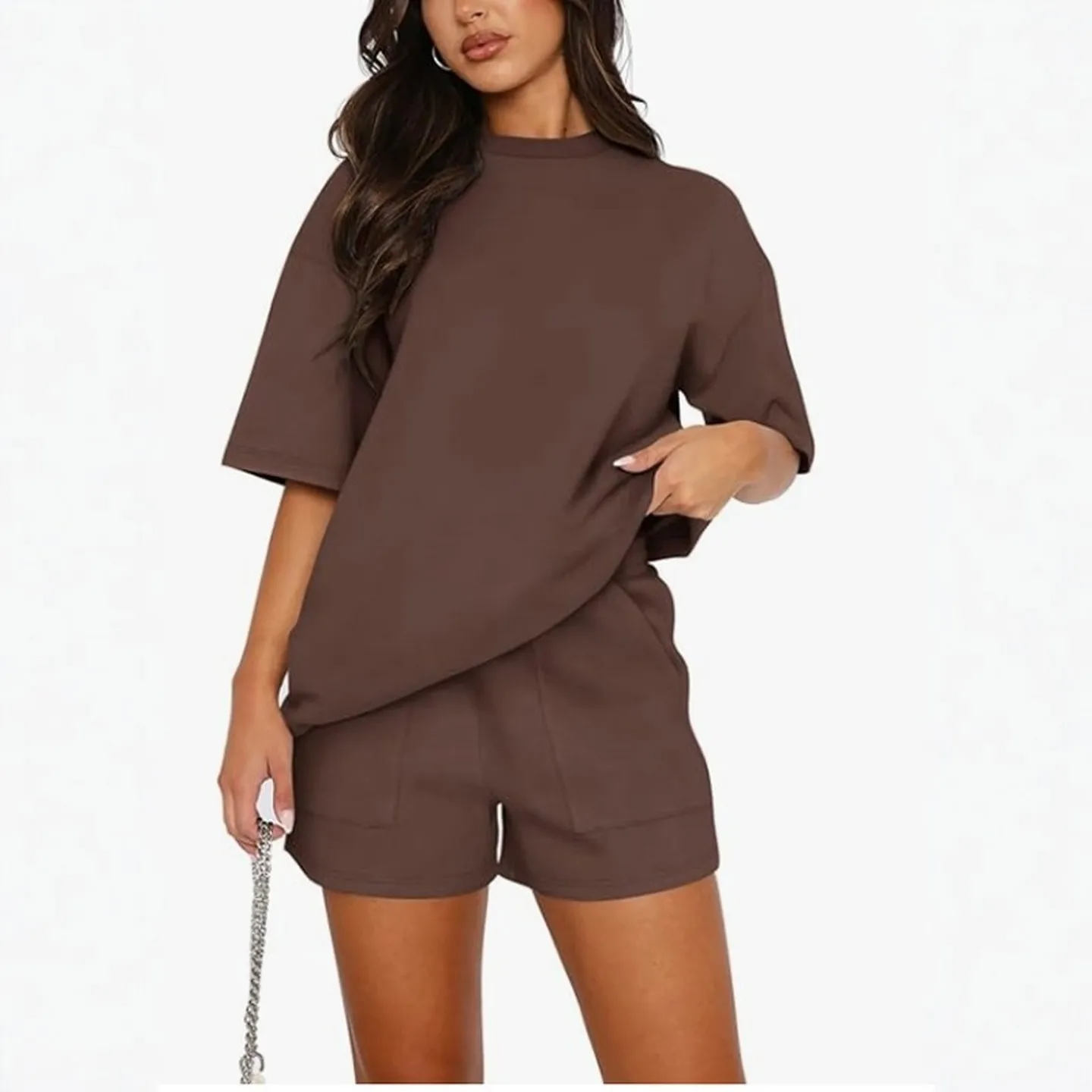

Women's Casual Loose Top And orts Two-Piece Set Comfortable Sportswear for Leisure Activities Winter Season Appropriate