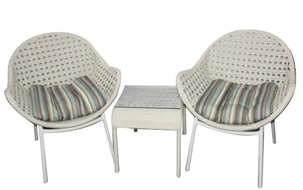 xx-Cebu India White Coffee Shop Table Chairs Rattan Outdoor Leisure Ways Patio Furniture