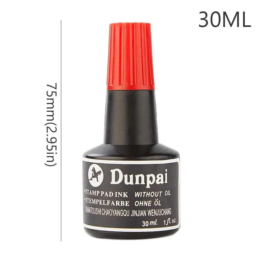 High Quality 30ML Stamp Pad Ink Quick-drying Non-erasable Seal Pad Ink Red/Blue/Black Stamp Paste Ink view 6