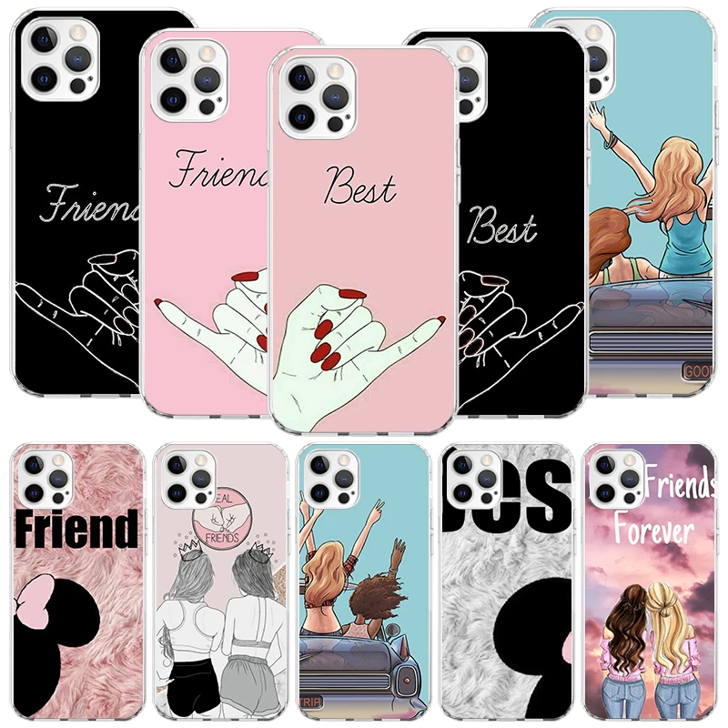 Чехол для телефона Girls Bff Best Friends Forever для Apple iPhone 16 15 14 13 12 11 Pro Max XS X 7 + 8 Plus SE с мягким принтом C