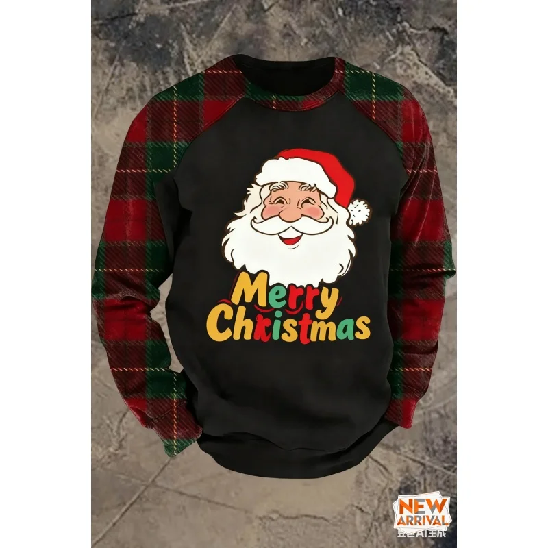 ثلاثية الأبعاد مطبوعة عيد الميلاد منقوشة البلوز للرجال النساء سانتا كلوز نمط هوديي عادية كم طويل البلوفرات الجولة الرقبة هوديس