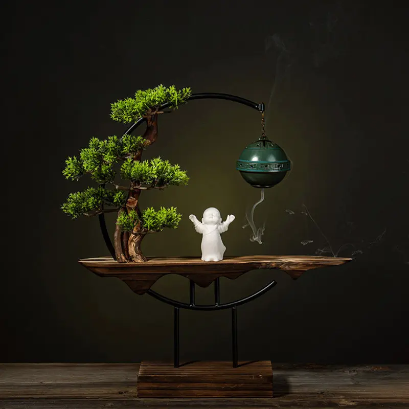 Wooden Design Incense Burner Backflow Interior Chinese Incense Burner Zen Vertical Modern Quemador Inciensos Wood Decoration