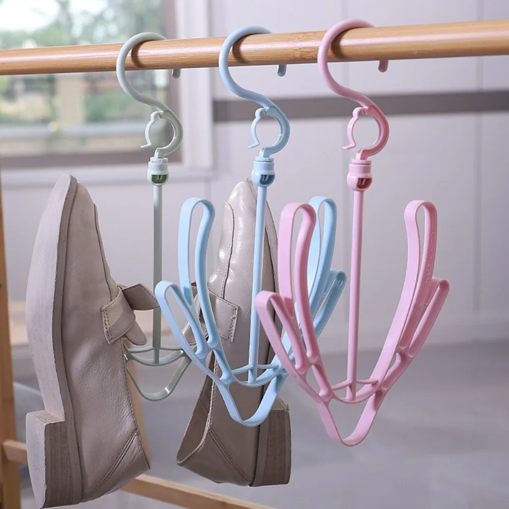 2Pcs Creative Rotatable Shoe Hanger Plastic Hanging Shoe Organizer Double Hook Multifunctional Shoe Rack Household