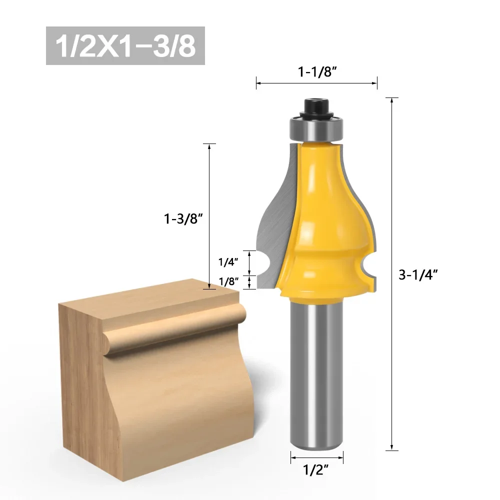 1PC 1/2" 12.7MM 12MM Shank Milling Cutter Wood Carving Picture Frame Router Bits Tenon Tungsten Carbide Line Bit Woodworking