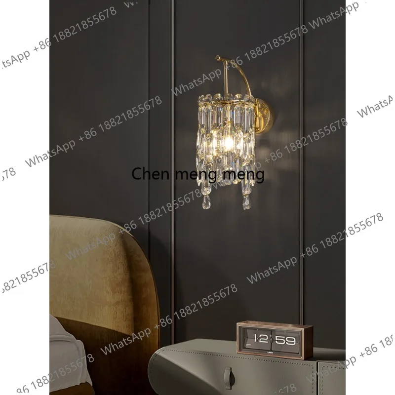 

Light luxury French crystal wall lamp, creative living room background wall hanging lamp, new bedroom bedside ambient