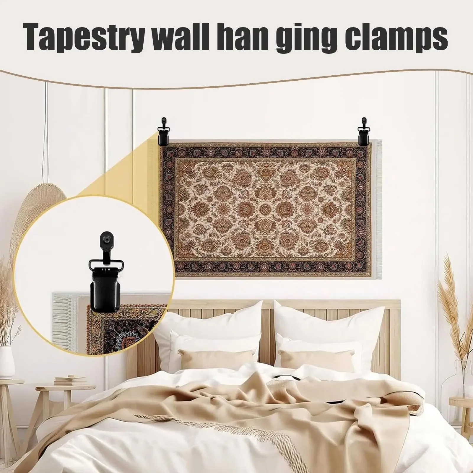 Rug Hangers for Walls Hook Clips Carpet Hangers Clamps Curtains Wall Quilt Fabric Art Decorations Drapery Quilting Textile Wall