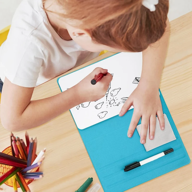 Draagbaar klein whiteboard, herbruikbaar minimagneet droog uitwisbaar bord met marker veegdoek Magnetisch droog uitwisbaar bord