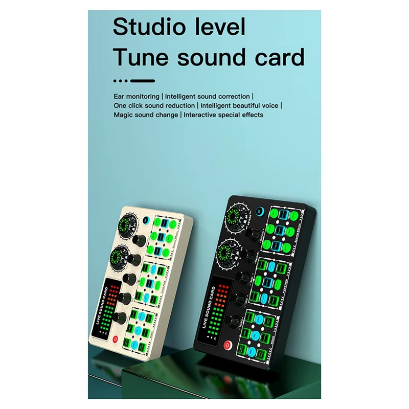 

ABKV-V99 Dedicated Singing Sound Card Live Sound Card Mobile Karaoke Recording For Computer Podcast Mixer Equipment