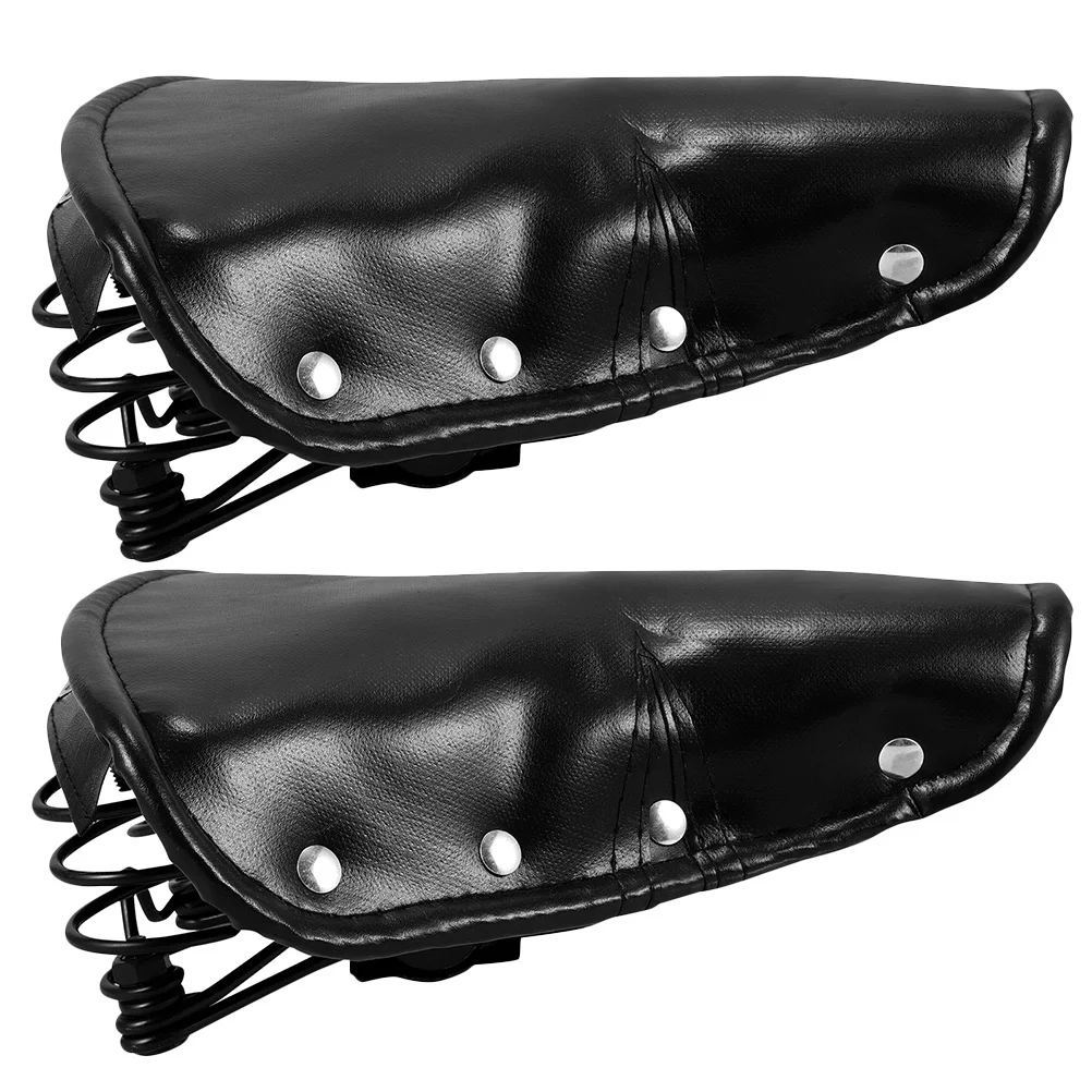 

2Pcs Vintage Bicycle Saddle Seat Shock Absorbing Wide Retro Bicycle Seat Suspension Cushion Comfort Upgrade