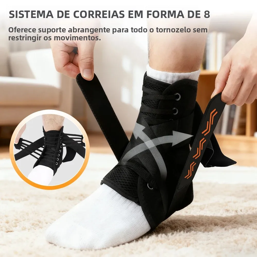 suporte-para-tornozelo-ultra-fino-preto-com-amarracao-rapida-360-°-protetor-estabilizador-com-suporte-lateral-acolchoado-para-recuperacao-de-lesoes-e-entorses