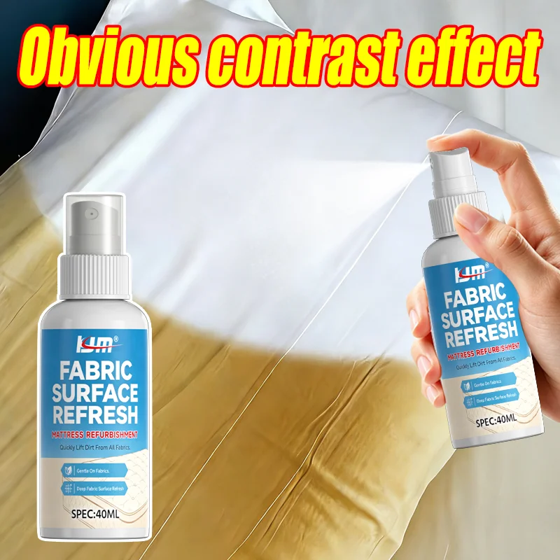 KJM Sofa Cleaner Spray Fabric Stain Remover Upholstery Cleaning Agent No Rinse Couch Cushion Mattress Textile Care 40ML