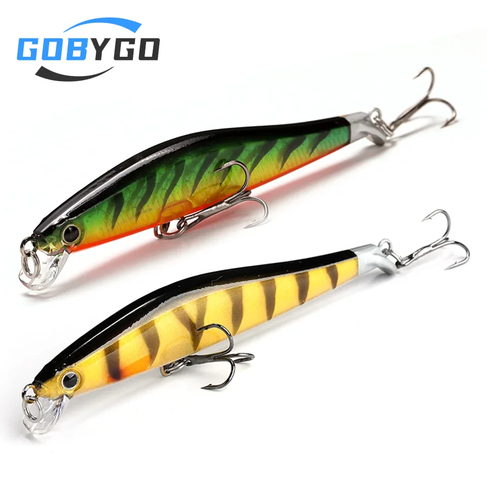 GOBYGO Floating Minnow 90mm 7.7g Professional Quality Fishing Lures 3D Eyes Minnow Crank Hot Model Artificial Bait Tackle