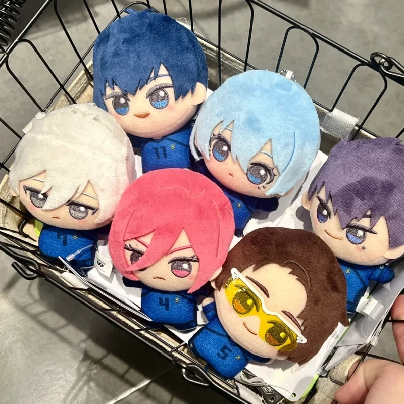 In Stock Bandai 10cm Blue Lock Hiori Isagi Yoichi Nagi Seishiro Mikage Dolls Fluffy Maumet Kawaii Pendants Puppet Keychain Gifts