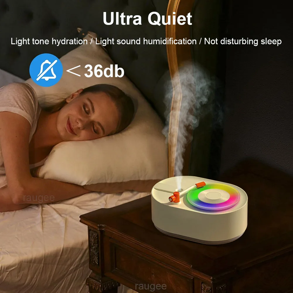 Aroma Humidifier Disk Essential Oils Diffuser Colorful Night Light Air Humidifier Household Quiet Aromatherapy Mist Sprayer