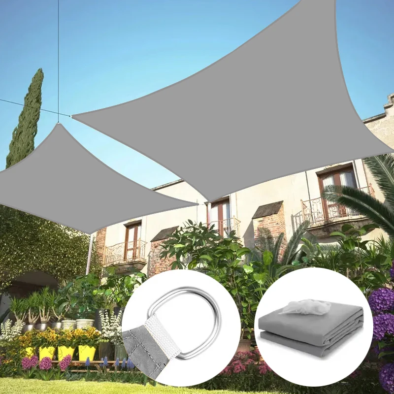 

1 шт. серый прямоугольный солнцезащитный парус, солнцезащитная ткань, солнцезащитная ткань с защитой от ультрафиолета, подходит для балкона/террасы/парда/палубы/