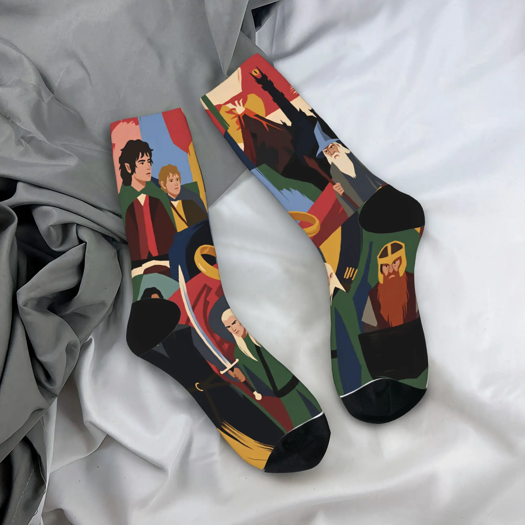 Calcetines con diseño de Señores de los Anillos, calcetines gráficos Kawaii, calcetines antibacterianos de primavera para mujeres y hombres, calcetines de calidad para skate