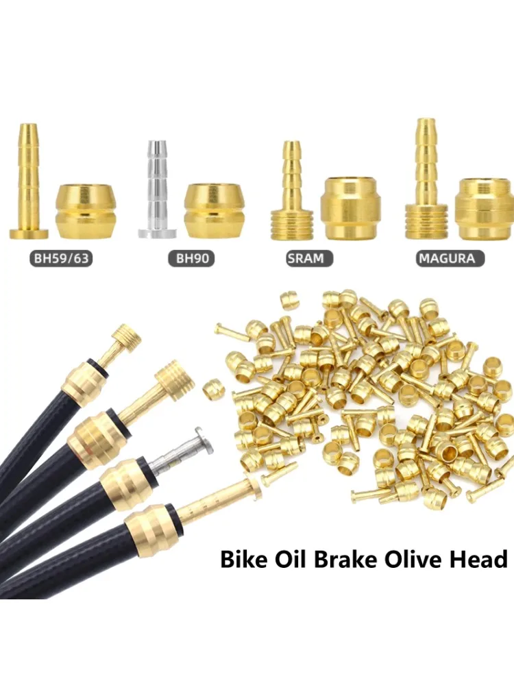 Fiets Olie Naald Rem Olijfkop Schijfrem Olie Naald Messing Set voor SHIMANO DEORE BH90 BH59 SRAM MAGURA Olie Remslang Onderdelen - afbeelding 2