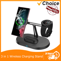 30W 3 in 1 Magnetic Wireless Charger Desktop Phone Holder Super Fast Charging Station for Samsung Galaxy S25 S24 Watch 2-7
