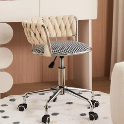 Silla de Bar con respaldo giratorio, tocador ligero de lujo para dormitorio en casa, taburete de manicura para tienda, taburete de ocio para balcón