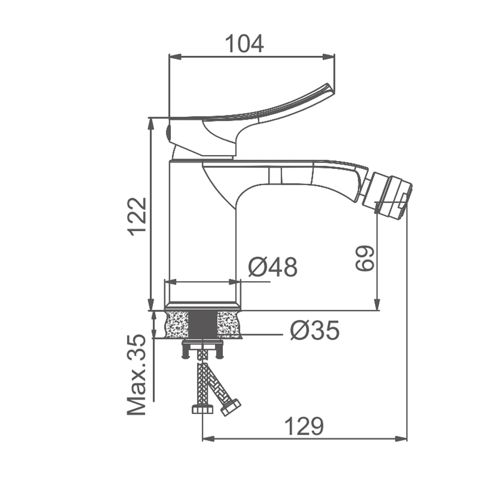 فوهة ماء من مادة النحاس يمكن أن تدور 360 درجة منتجات بيديت بيديت للمرحاض