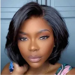 Pixie Cut Wig Transparent Lace Human Hair Wigs For Women Straight Short Bob Wig 13X4 Lace Wig Prepluck Brazilian Remy Hair Wigs