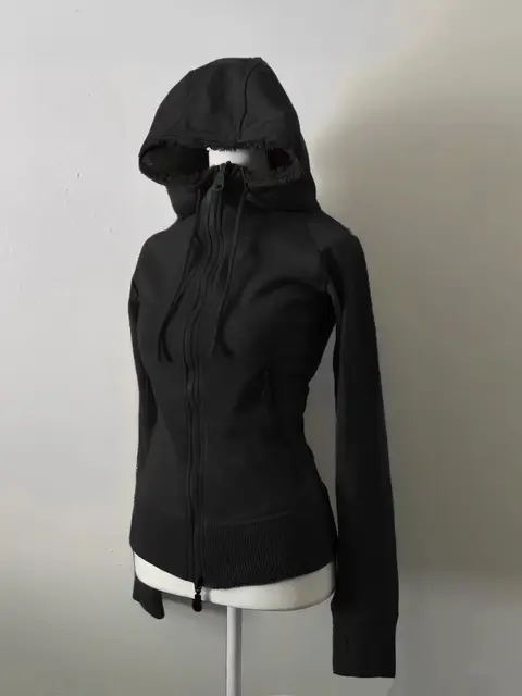 Goth Punk Clothes Hot Girl Winter Slim Y2k Hoodies 2000s Streetwear Korean Casual Sweatshirt Harajuku Vintage Hooded Woman Top