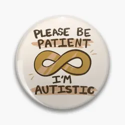 Please Be Patient Im Autistic Gold Soft Button Pin Metal Gift Jewelry Cute Badge Fashion Lapel Pin Lover Brooch Decor Hat