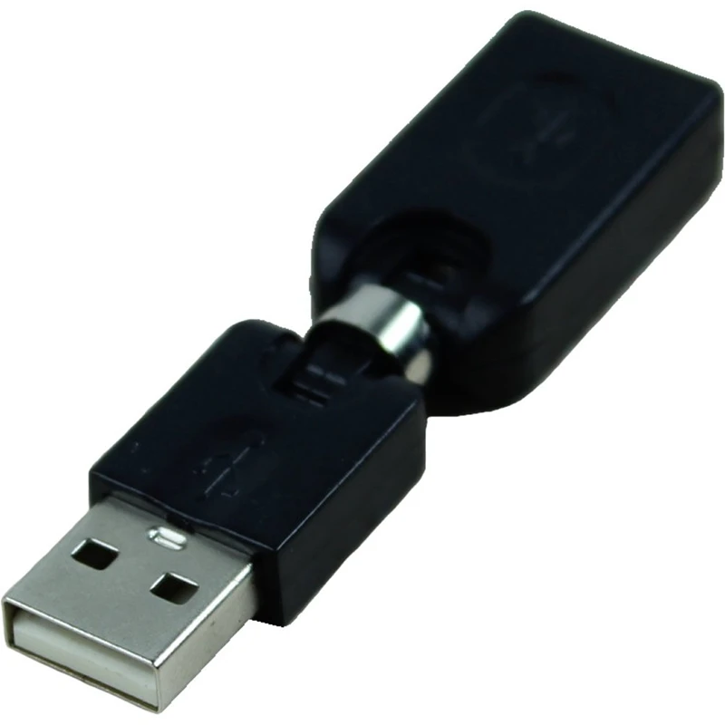 Black USB 2.0 Male To USB Female 360 Degree Rotation Angle Extension Adapter