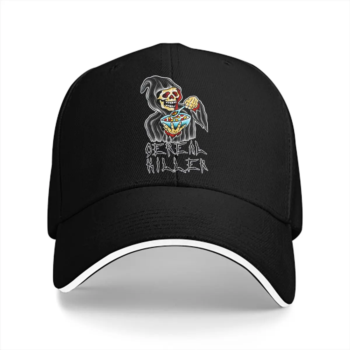 

Pure Color Dad Hats Cereal Grim Reaper Men's Hat Sun Visor Baseball Caps Cereal Killer Peaked Cap