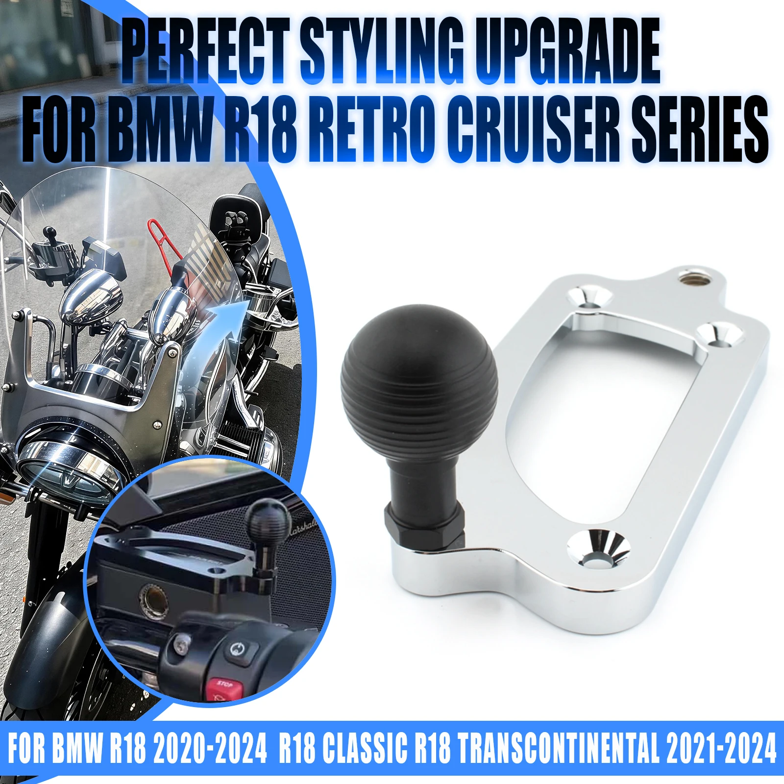 1 Pair Motorcycle Upper Pump Cover Hand Bracket Ball Head GPS Mount Brake Oil Cup Decorative For R18 R18B R18TC