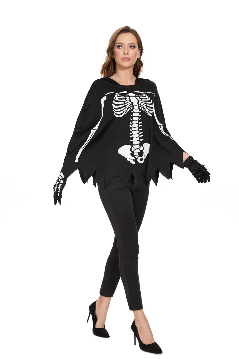 Gruseliges Zombie-Skelett-Vampir-Paar-Kostüm Halloween Bühnenkostüm Mexikanisches Tag-der-Toten-Totenkopf-Verkleidungs-Cosplay-Kleid – Detail 22