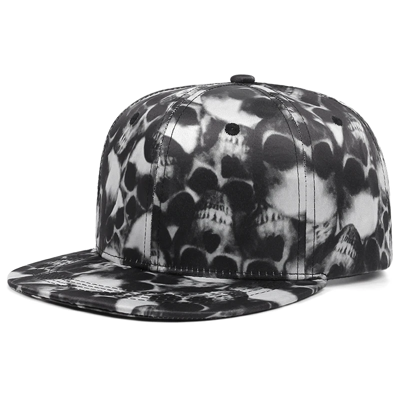 Fashion Camo Skull Embroidered Baseball Hat Men Women Adjustable Hip Hop Snapback Caps Adult Unisex Sunshade Cowboy Hat ﻿