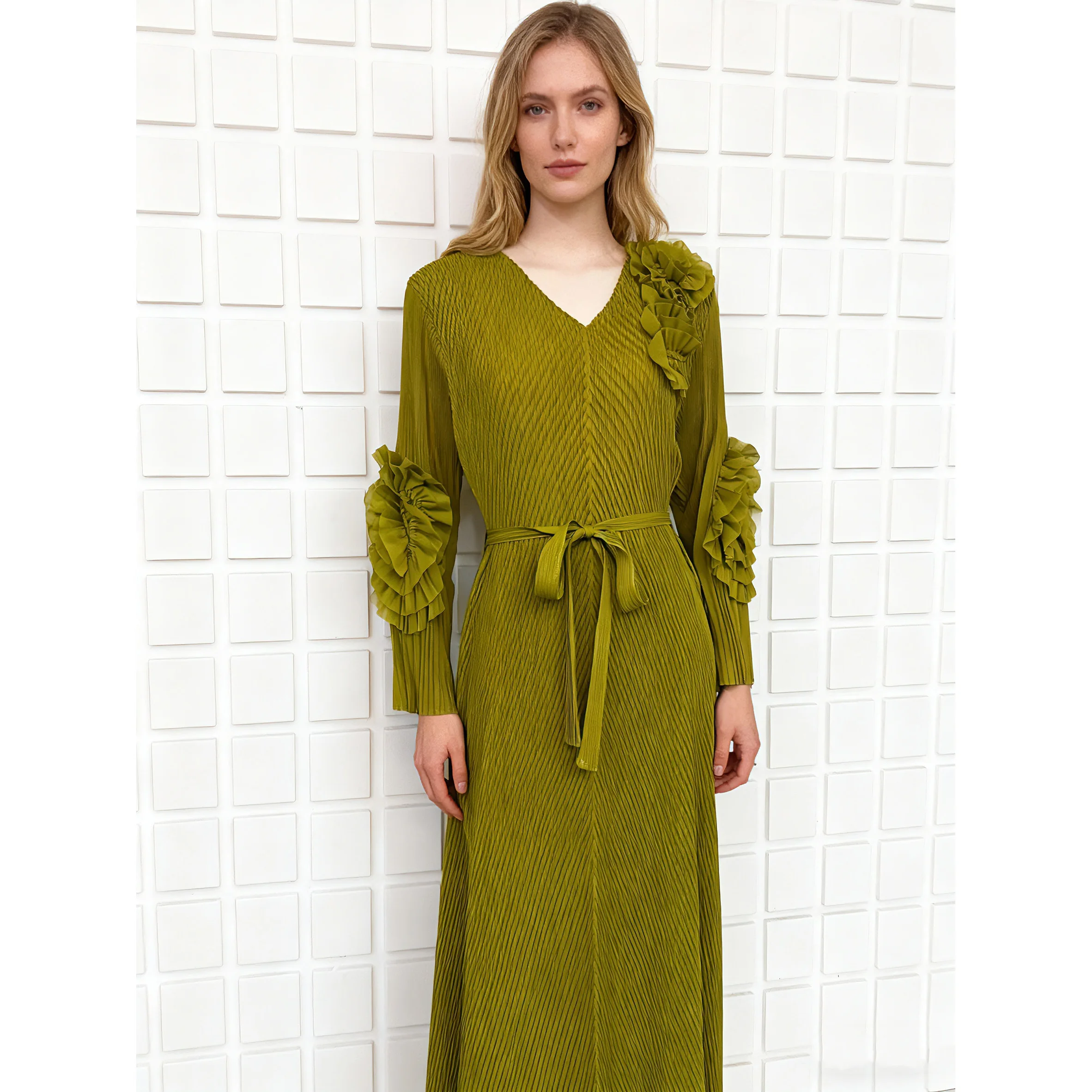 

Ele Loose Bowknot Pleated Dragon Sc Dr Tee-dimensional Flower Decoration Women's Traditional Costume Stage Costume